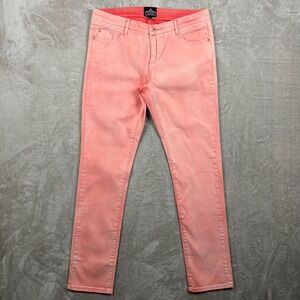 ANGIE Women's Jeans Coral Pink Wash Denim Size 7 / 8 Slim Fit Vacation Waist 32